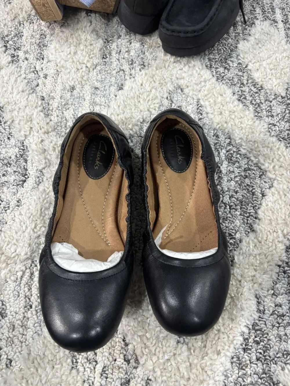 Clarks Artisan Black Ballet Flat Size 7.5 M